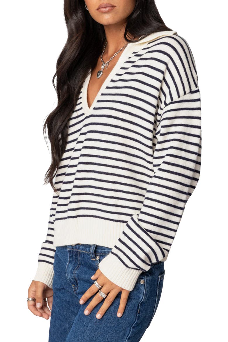 Copenhagen Oversize Stripe Sweater, Alternate, color, NAVY-AND-CREAM