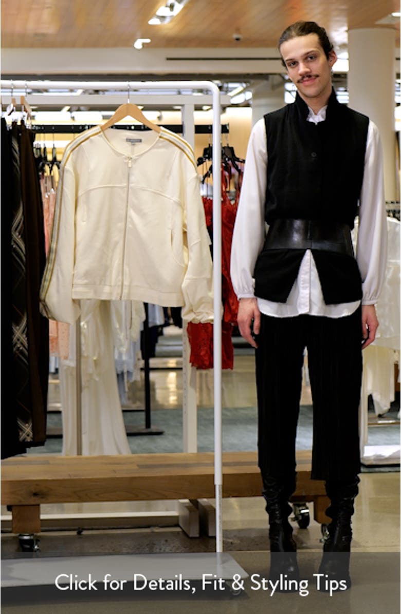 Stripe Trim Front Zip Jacket, sales video thumbnail