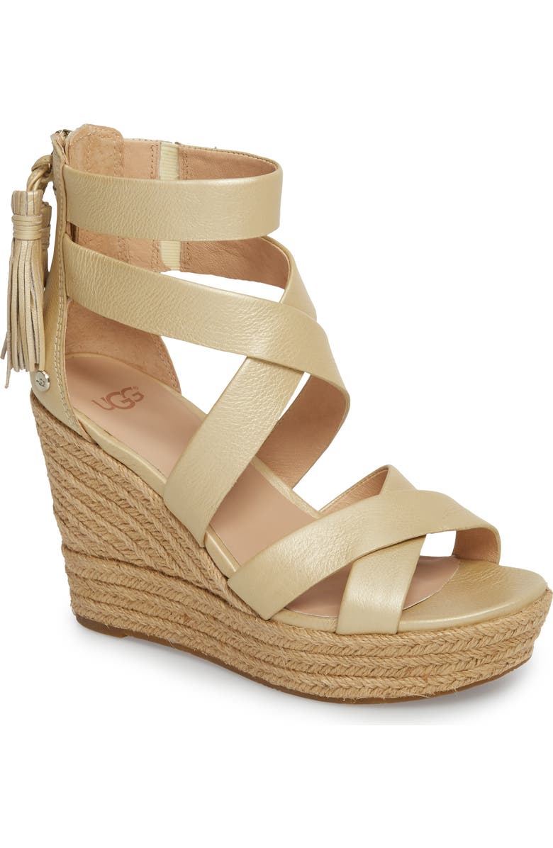 UGG<sup>®</sup> Raquel Platform Wedge Sandal, Main, color,