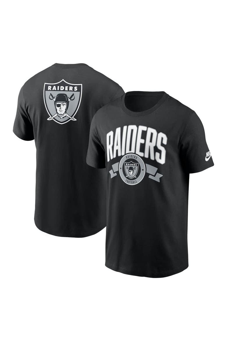 Men's Nike Black Las Vegas Raiders Rewind Front and Back Hit Essential T-Shirt, Main, color, Black