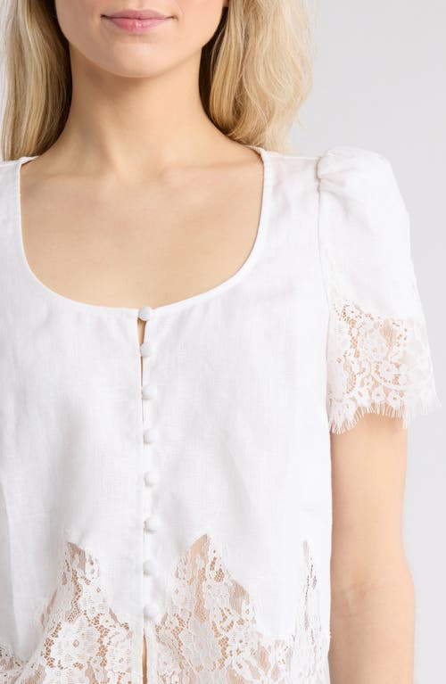 Reformation Josie Linen Top In White