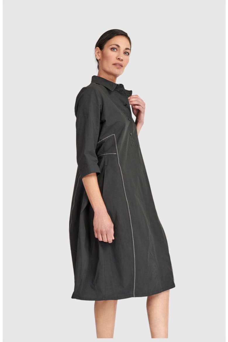The Edit Cotton Shirtdress, Alternate, color, Black
