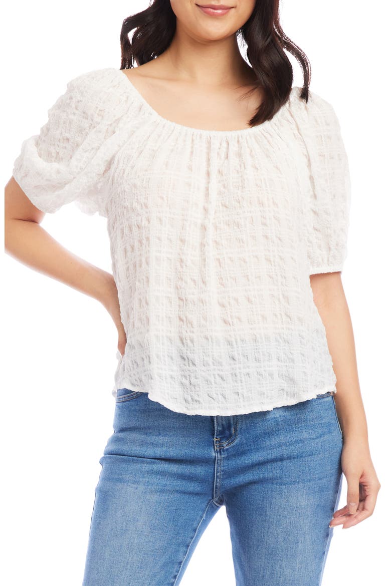 Textured Peasant Top, Main, color, OFF WHITE
