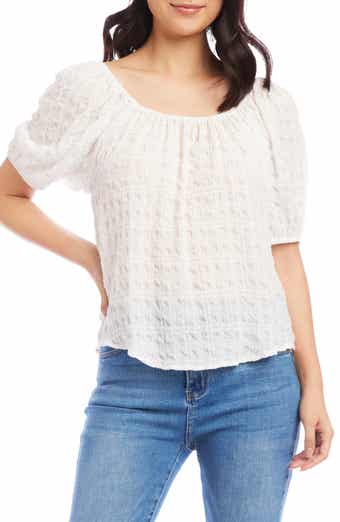 Textured Peasant Top