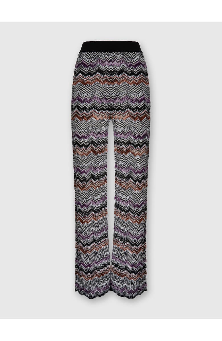 Missoni Straight Long Pants In English Rib Knit, Main, color, Multicoloured