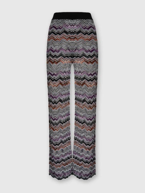Straight Long Pants In English Rib Knit