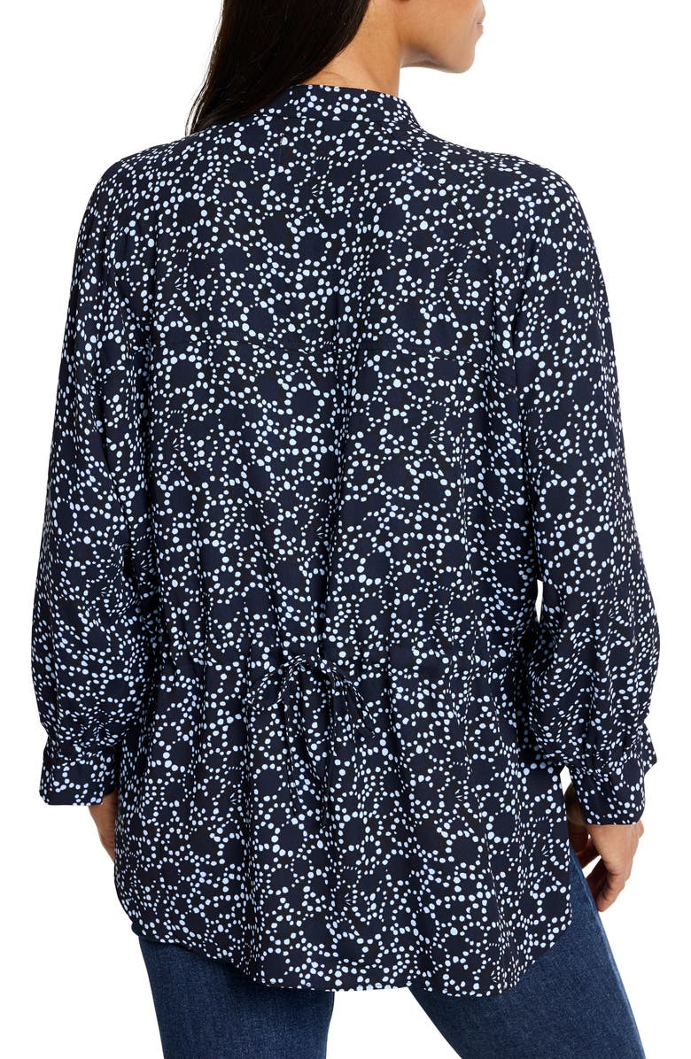 NIC+ZOE Pearl Garden Cinch Waist To[p, Alternate, color, Indigo Multi