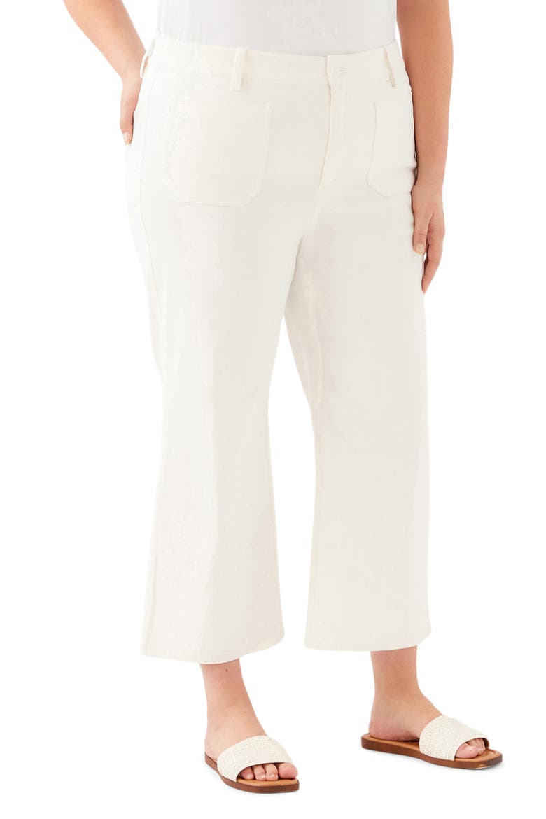 Lauren Stretch Cotton Crop Pants, Alternate, color, OFF WHITE