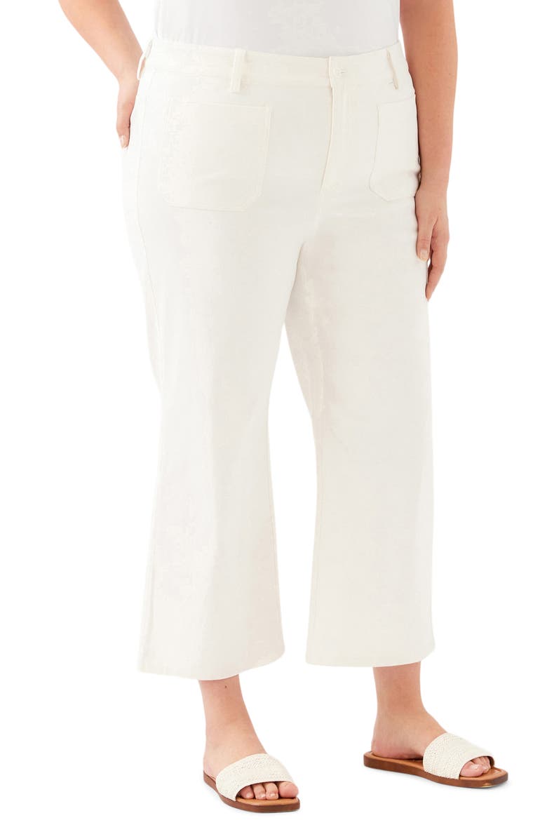 Karen Kane Lauren Stretch Cotton Crop Pants, Alternate, color, Off White