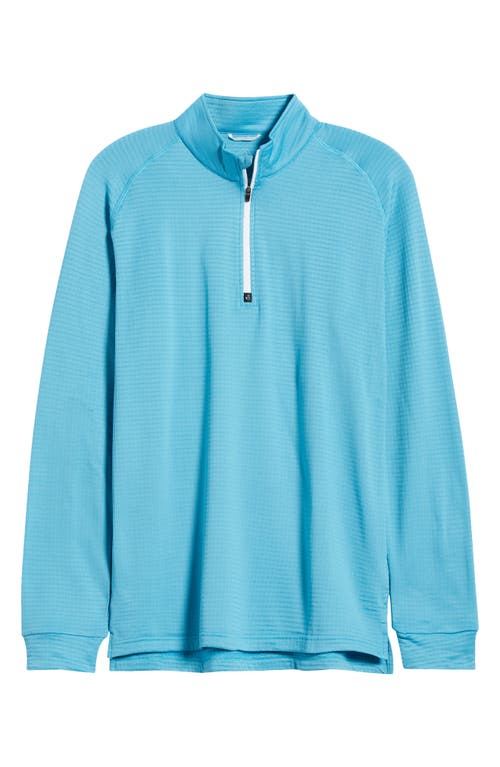 Swannies Lukas Quarter Zip Waffle Golf Pullover In Blue
