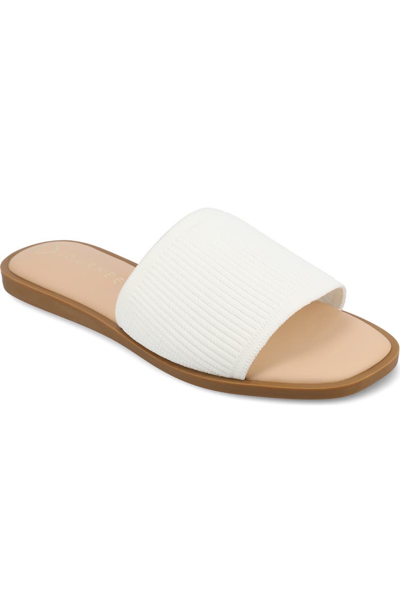 Journee Collection Prisilla Slide Sandal, Main, color, White