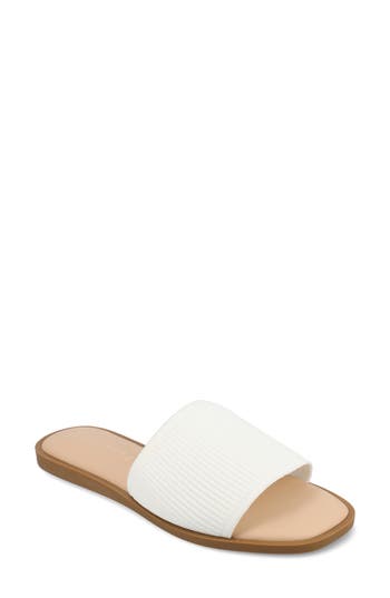 Journee Collection Prisilla Slide Sandal In White