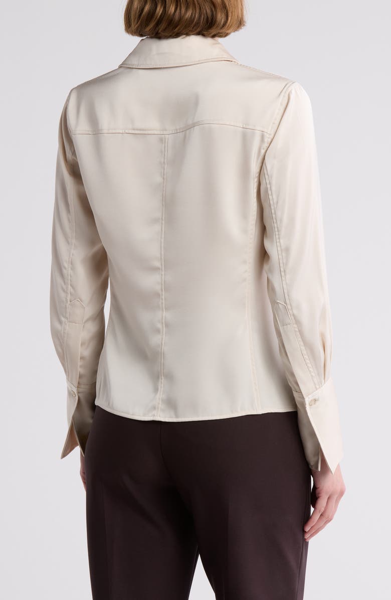 T Tahari Spread Collar Button-Up Shirt, Alternate, color,