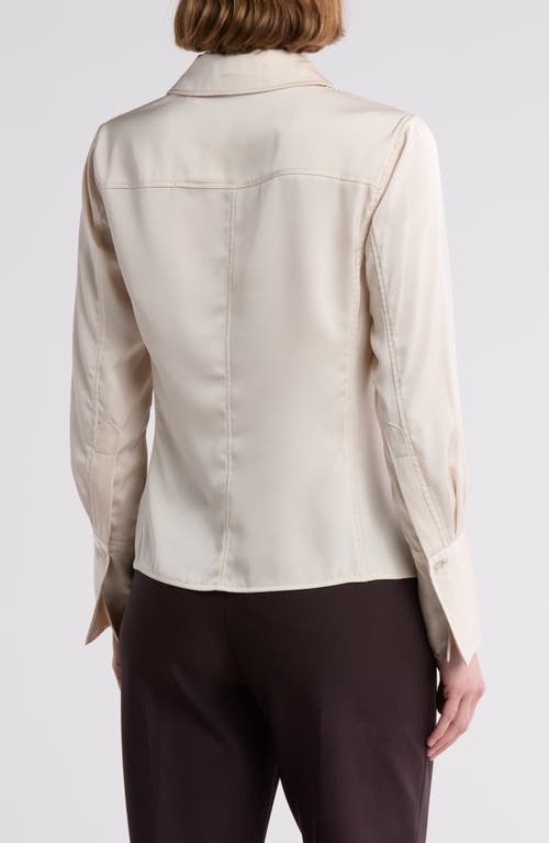 T TAHARI T TAHARI SOLID LONG SLEEVE BUTTON-UP SHIRT