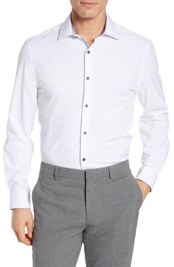 Wrk W.r.k Slim Fit Solid Performance Dress Shirt In White