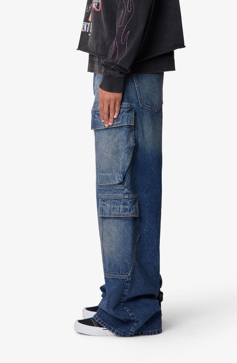 mnml Cargo Baggy Jeans, Alternate, color, Blue
