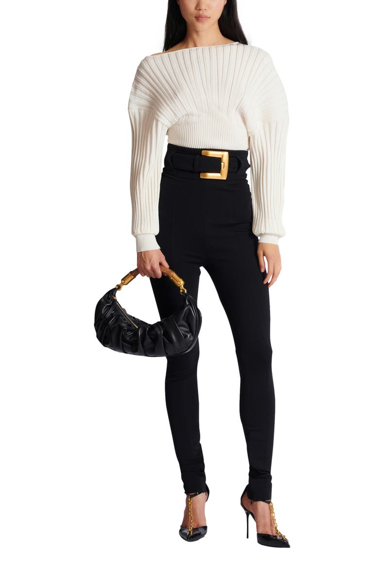 Balmain Tube-knit jumper, Alternate, color, White