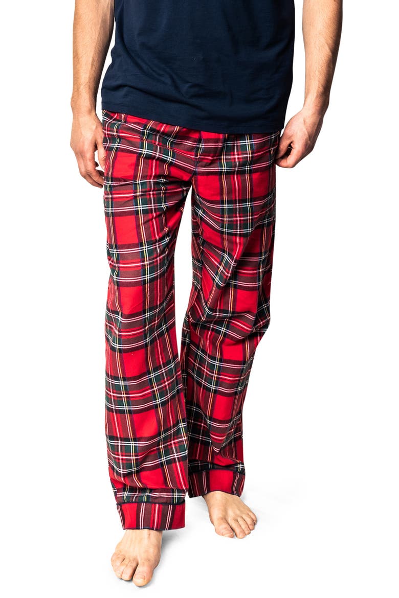 Imperial Tartan Cotton Flannel Pajama Bottoms, Main, color, RED