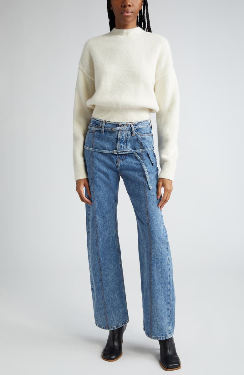 Jacquemus La Maille Logo Jacquard Alpaca & Merino Wool Blend Sweater, Alternate, color, Light Beige