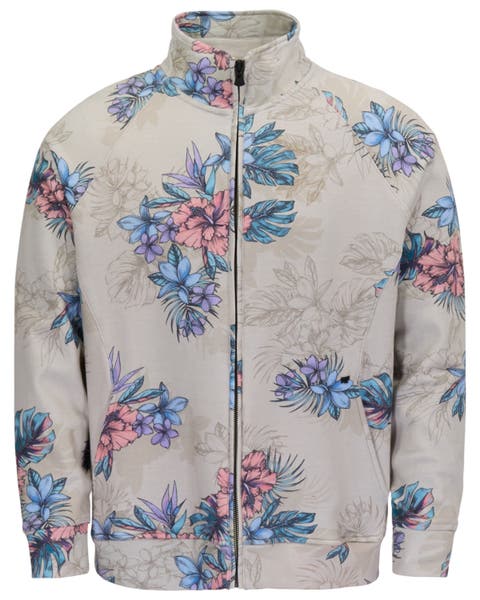 Exotic Floral Mens Printed Zip Jacket