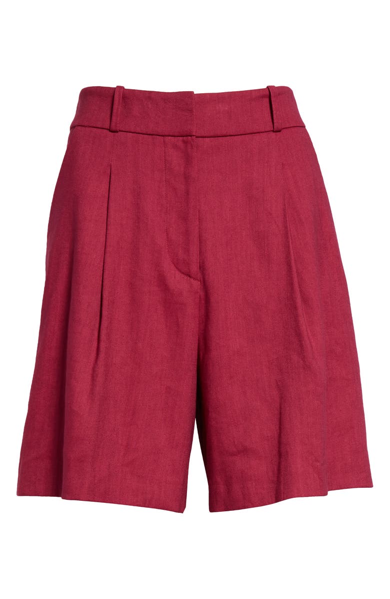 Veronica Beard Noemi Linen Blend Shorts, Alternate, color, Wildberry