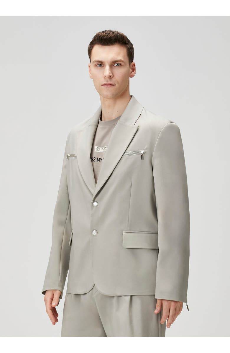 PCFG Cotton Zip Detail Woven Blazer, Alternate, color, Beige