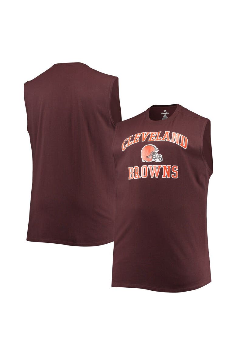Men's Brown Cleveland Browns Big & Tall Muscle Tank Top, Main, color, Brown