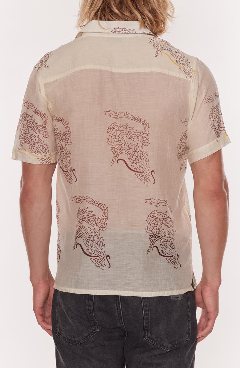Raga Dragon Short Sleeve Button-Up Shirt, Alternate, color,