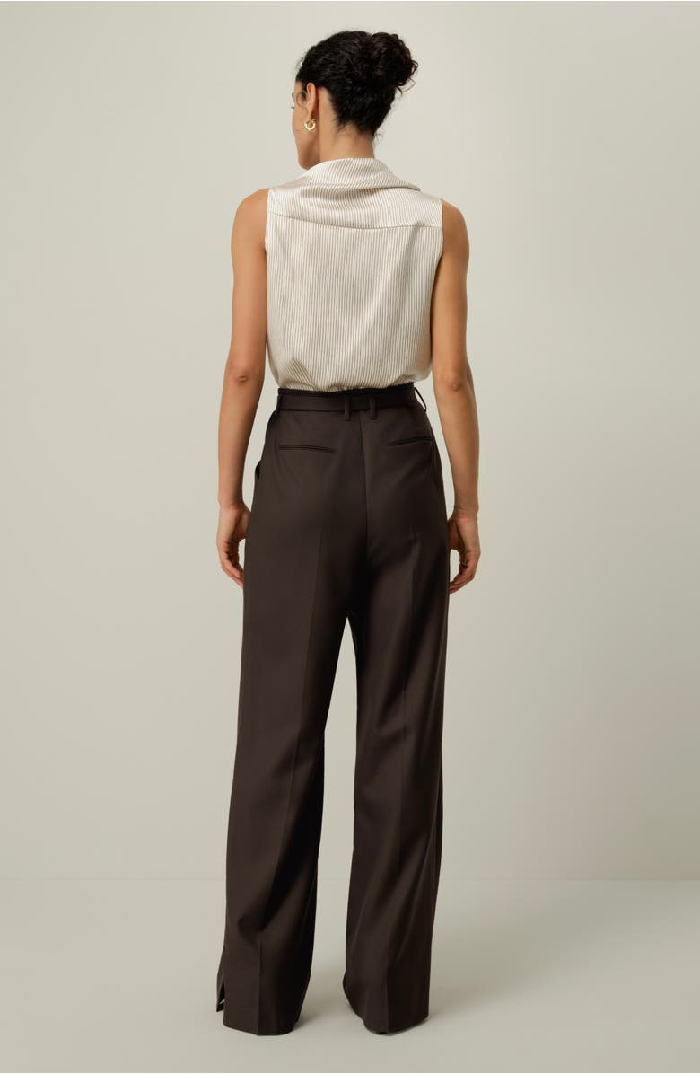 Lilysilk Asymmetric Silk Charmeuse Sleeveless Top, Alternate, color, Drifted Mocha