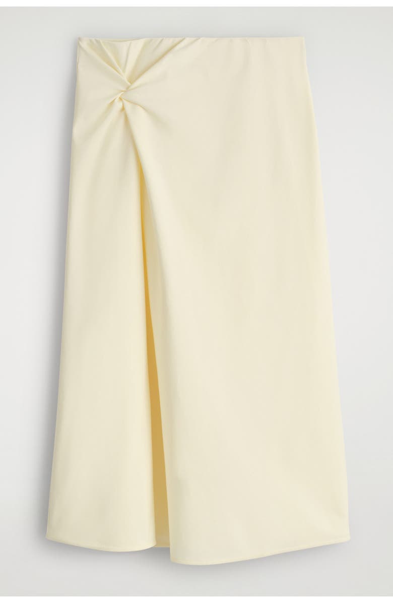 COS Twist-Detail Midi Skirt, Alternate, color, Butter Yellow