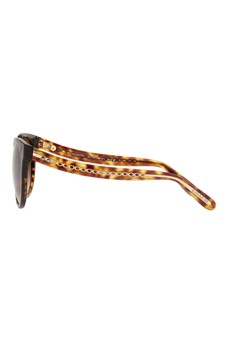 55mm Gradient Round Sunglasses, Alternate, color, DARK TORTOISE