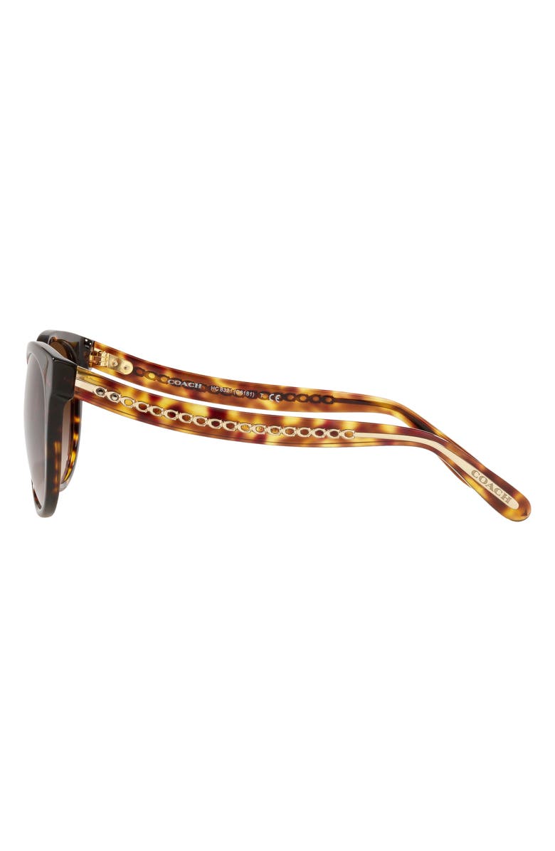 COACH 55mm Gradient Round Sunglasses, Alternate, color, Dark Tortoise