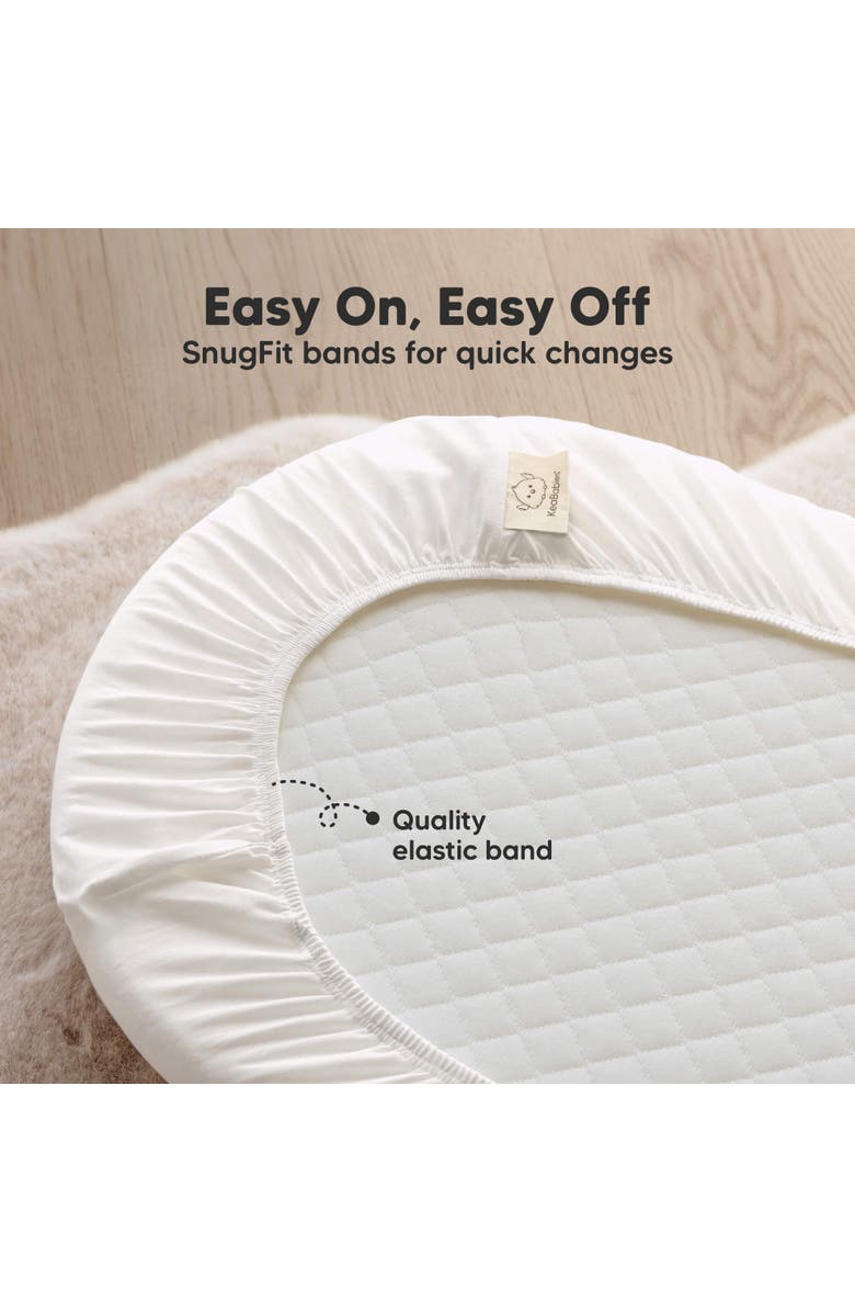 KeaBabies 2-Pack Isla [Protect+] Waterproof Bassinet Sheets, Alternate, color, Soft White