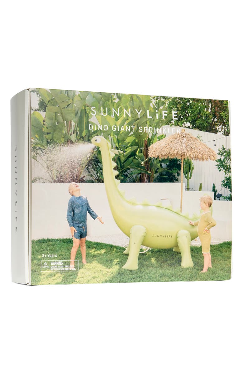 Sunnylife Inflatable Giant Dino Sprinkler, Main, color, Green