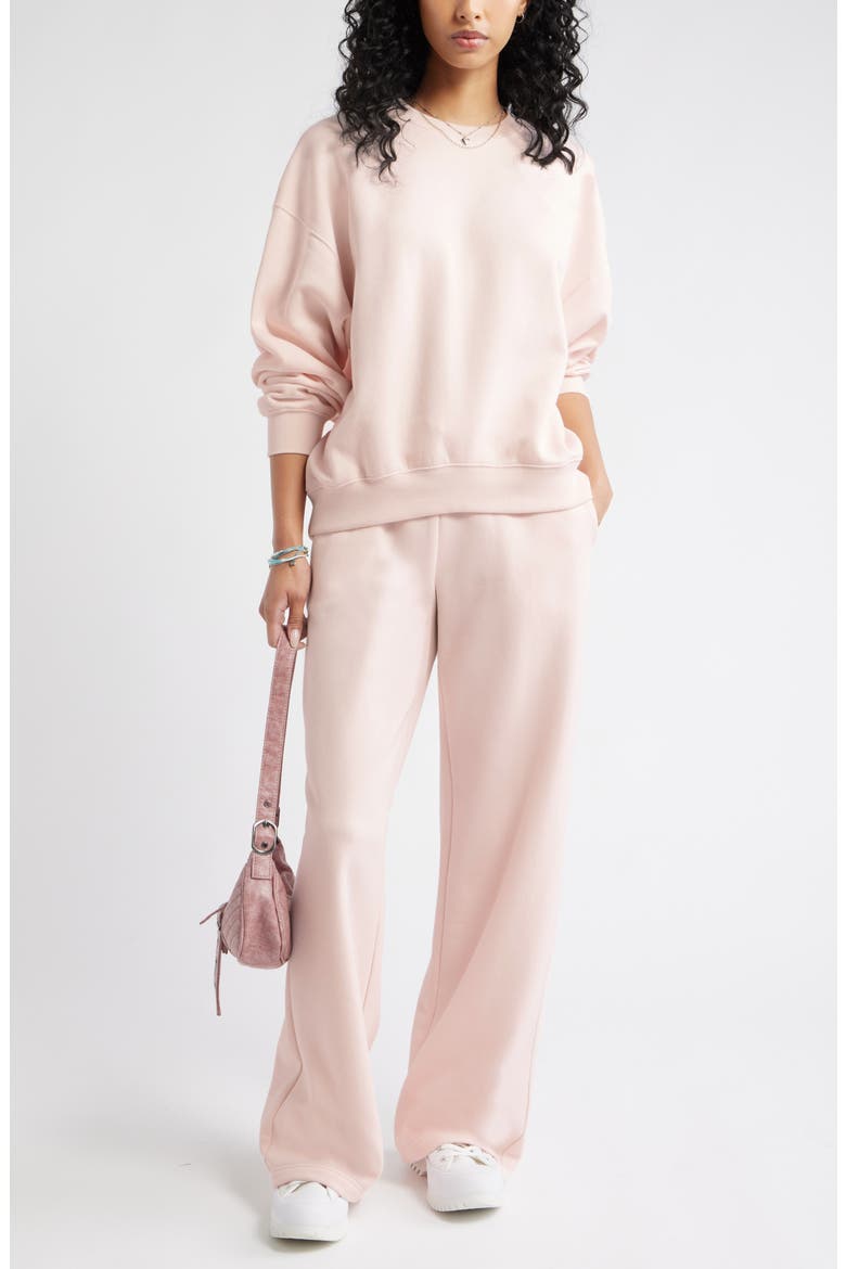 Relaxed Cotton Blend Sweatshirt, Alternate, color, PINK PRIMROSE