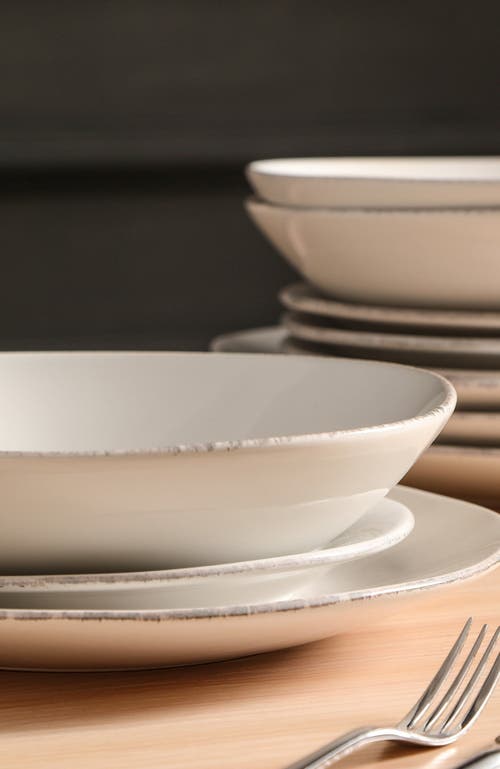 Stone Lain Essence Stoneware 12-piece Dinnerware Set In White