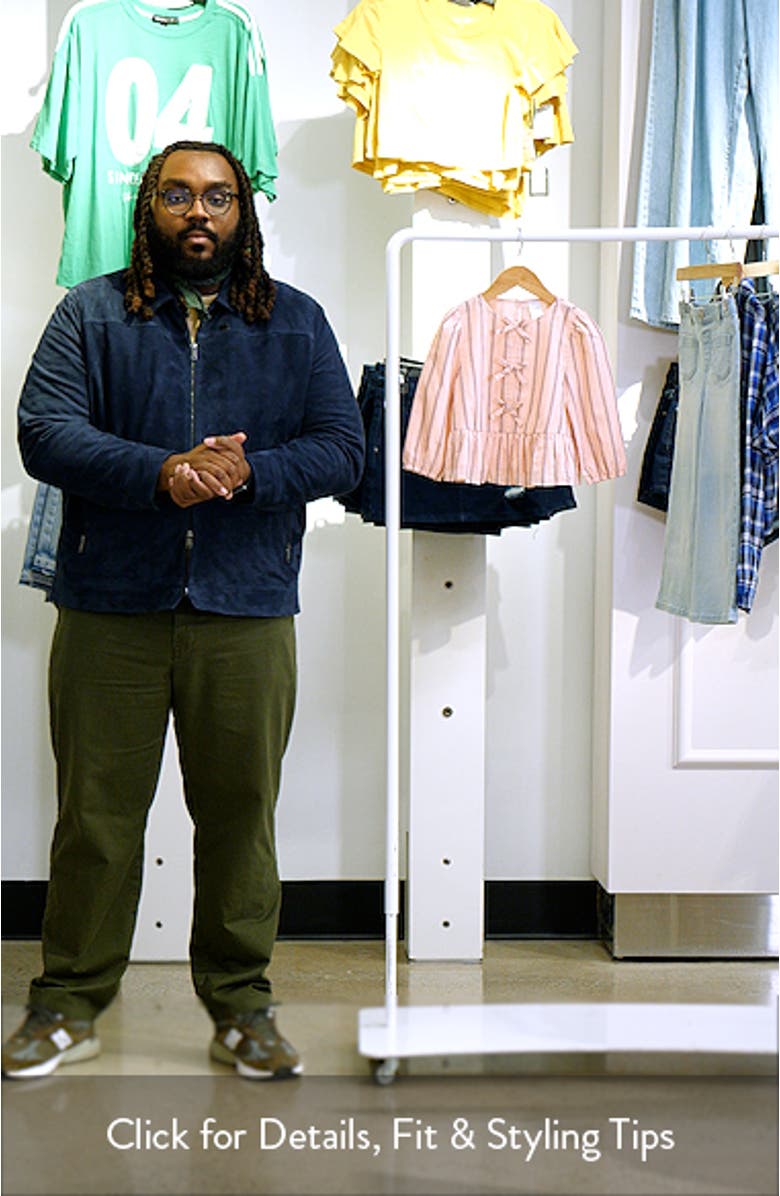 Kids' Bow Front Peplum Cotton Top, sales video thumbnail