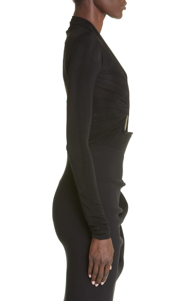Rick Owens Gathered Asymmetric Maxi Skirt, Alternate, color, 
