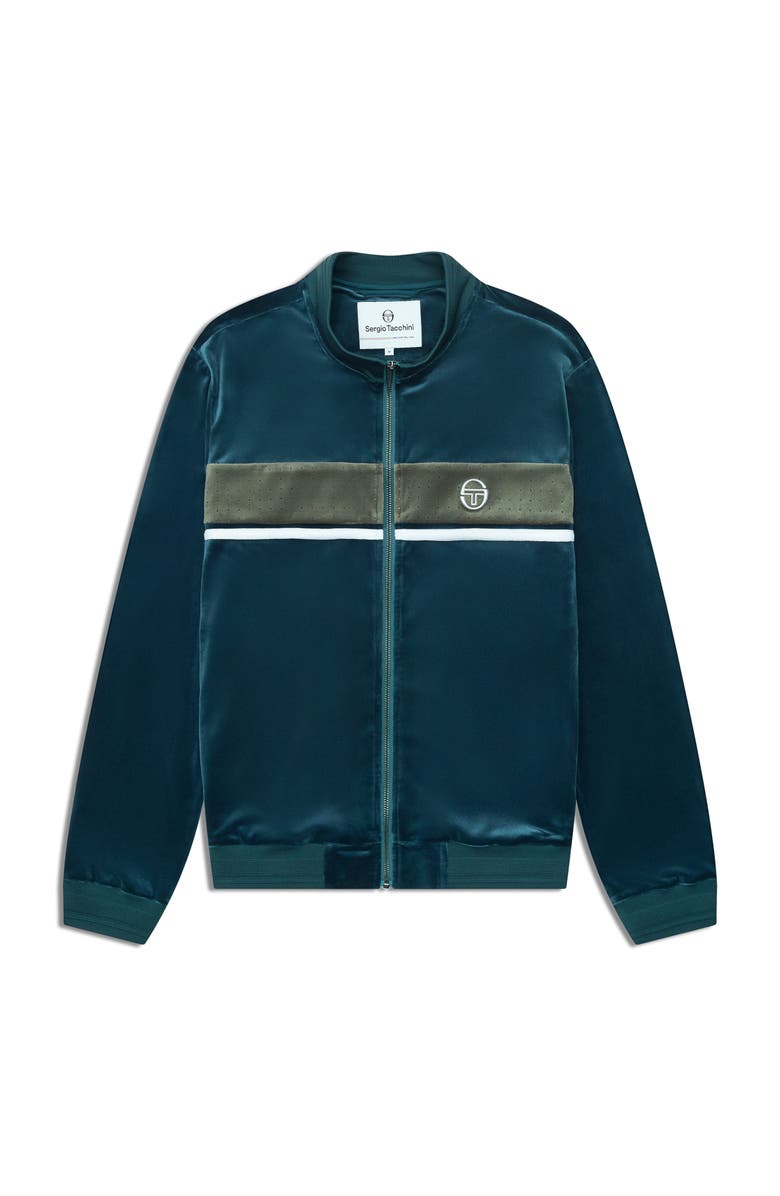 Sergio Tacchini Forato Velour Track Jacket, Alternate, color, Mediterranea