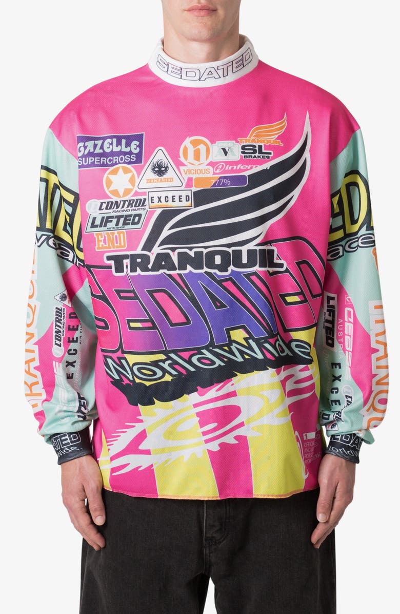 mnml Motocross Mock Neck Jersey, Main, color, 