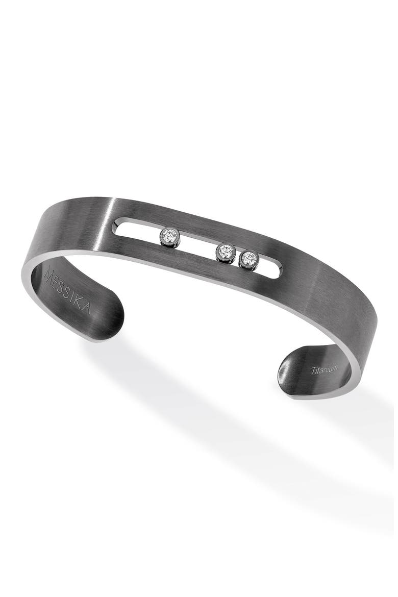 Move Diamond & Titanium Cuff, Main, color, TITANIUM