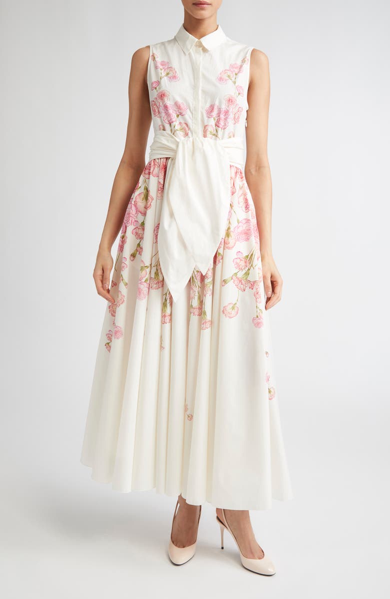 Giambattista Valli Carnation Print Cotton Poplin Shirtdress, Main, color, Carnation Popeline Print