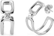 UNODE50 Double Hoop Topaz Earrings