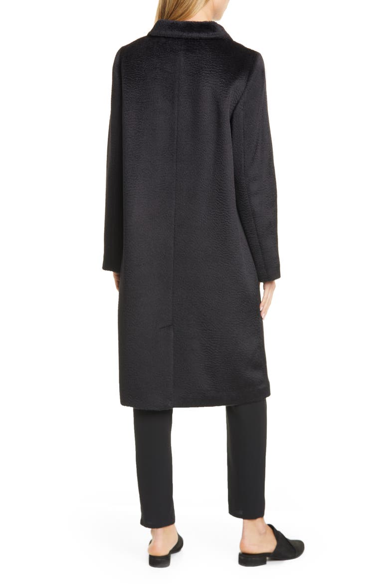 High Collar Coat, Alternate, color, BLACK