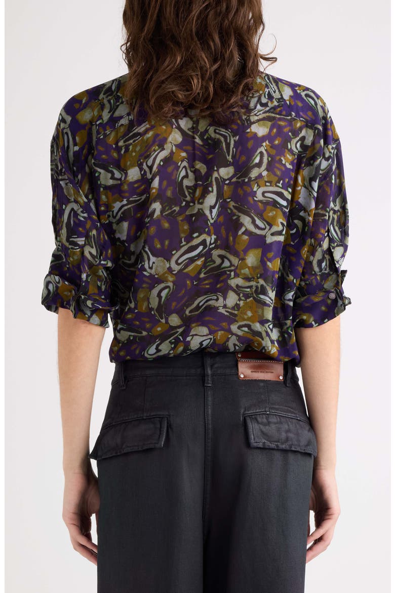 Calma Embellished Georgette Blouse, Alternate, color, PURPLE