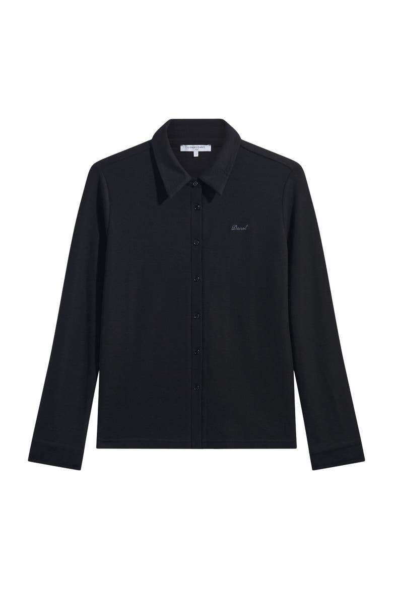 Bambi Long Sleeve Knit Polo Shirt, Alternate, color, Black
