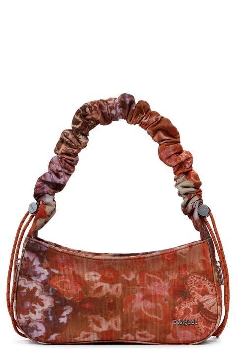Floral Print Corduroy Handbag