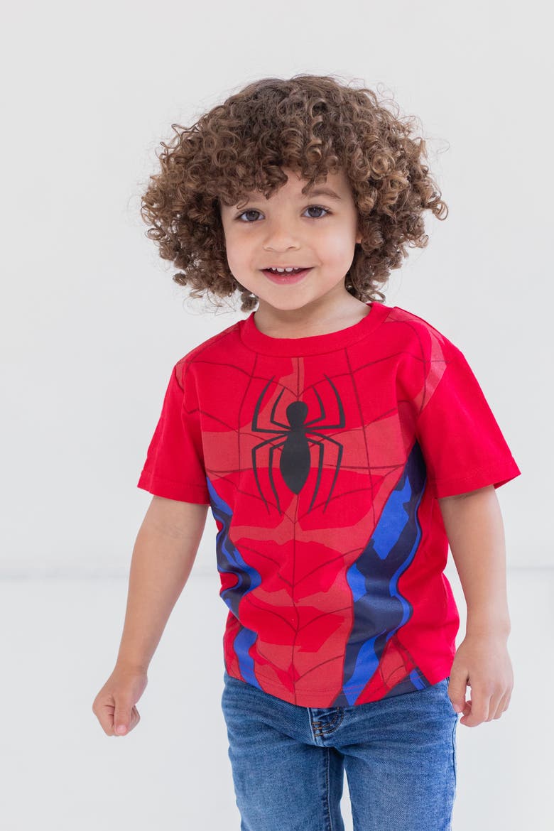 Spider-man 4-pack Short Sleeve Tees (toddler, Little Kid & Big Kid), Alternate, color, Red Blue Black White