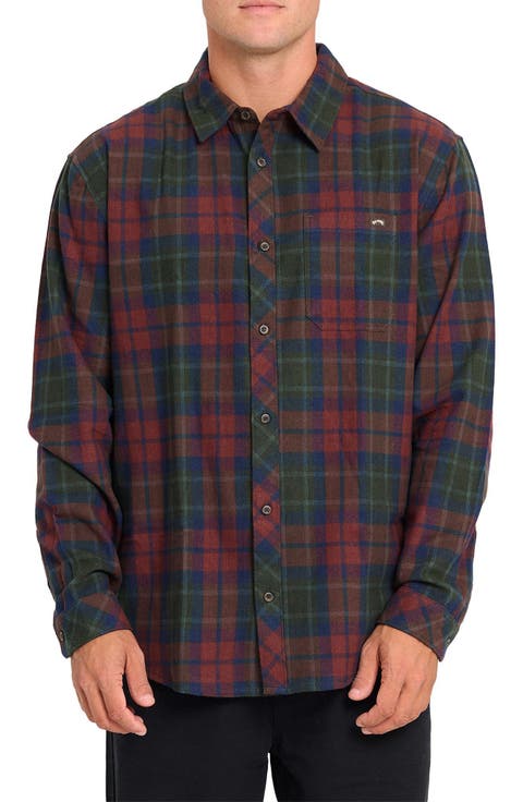Coastline Plaid Cotton Flannel Button-Up Shirt