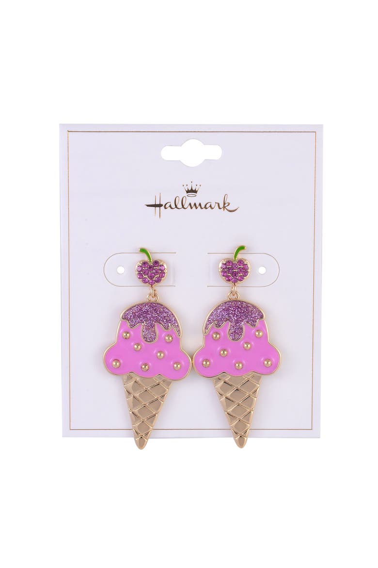 Pink Ice Cream Cone Earrings, Alternate, color, Pink